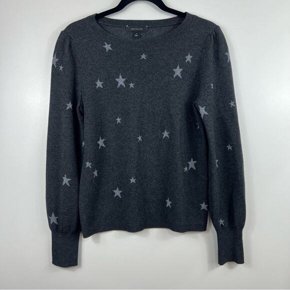 Ann Taylor Gray Star Pattern Sweater - Picture 8 of 10